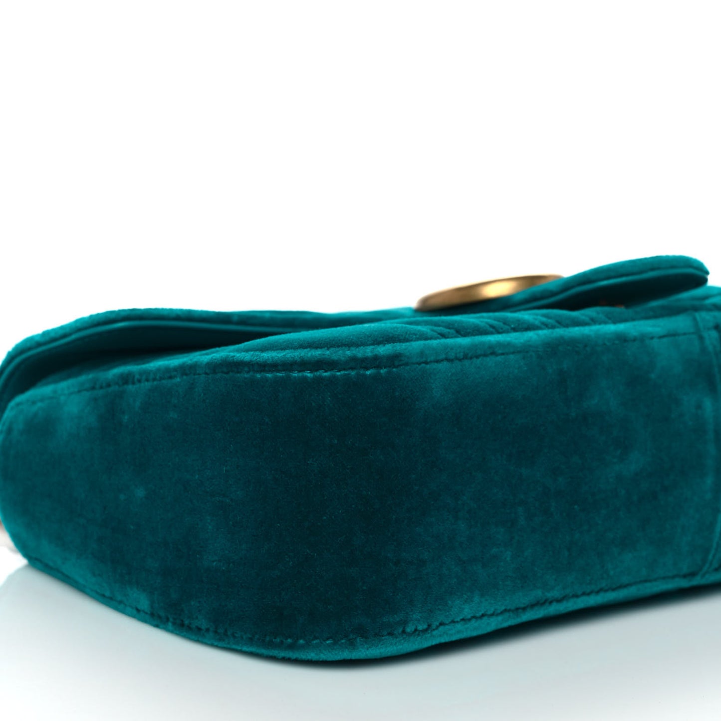 Velvet Matelasse Small GG Marmont Shoulder Bag Pavone Cyan
