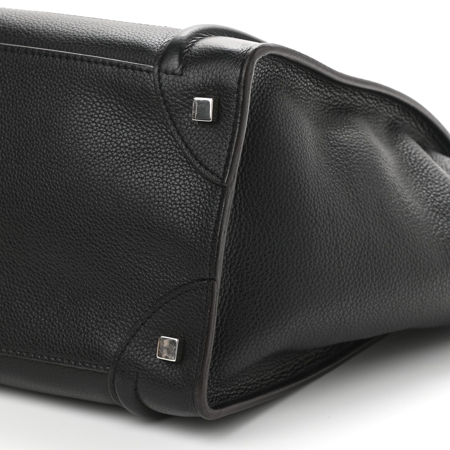 Drummed Calfskin Mini Luggage Black