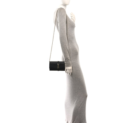 Gucci Pebbled Calfskin Jackie 1961 Chain Wallet Black 2 of 10