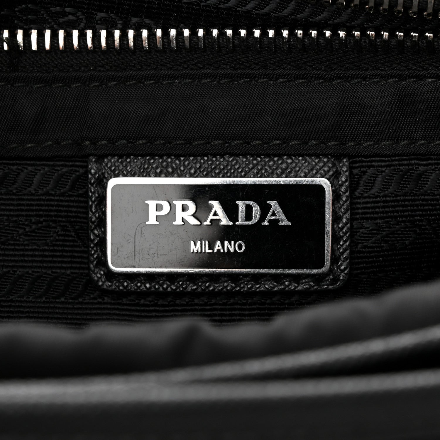 Prada Tessuto Nylon Saffiano Shoulder Bag Black 6 of 10