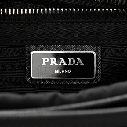 Prada Tessuto Nylon Saffiano Shoulder Bag Black 6 of 10