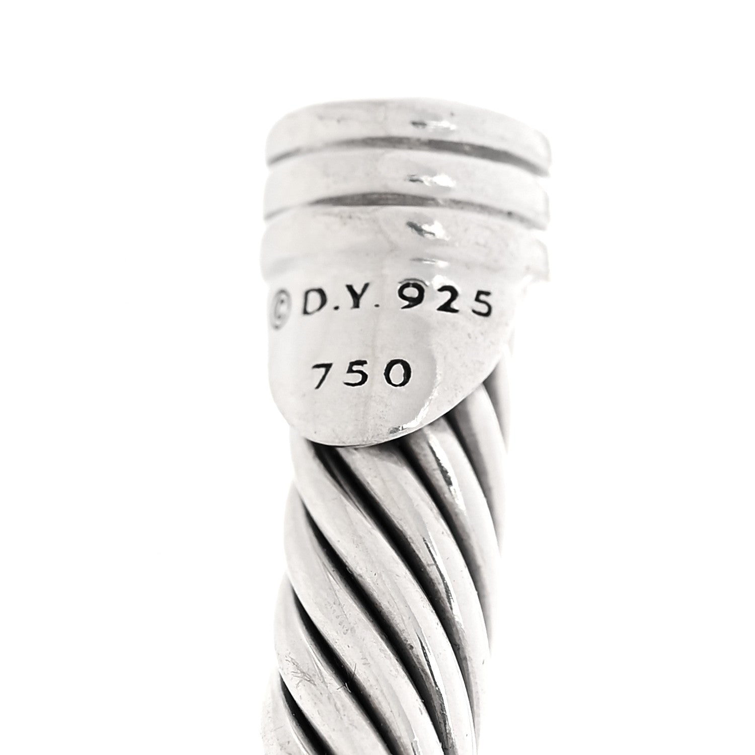 David Yurman Sterling Silver 18K Yellow Gold 4mm X Station Cable Bracelet 4 of 5