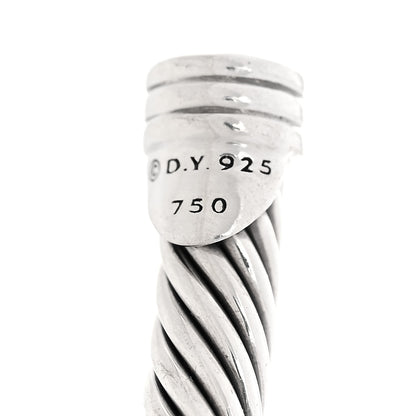 David Yurman Sterling Silver 18K Yellow Gold 4mm X Station Cable Bracelet 4 of 5