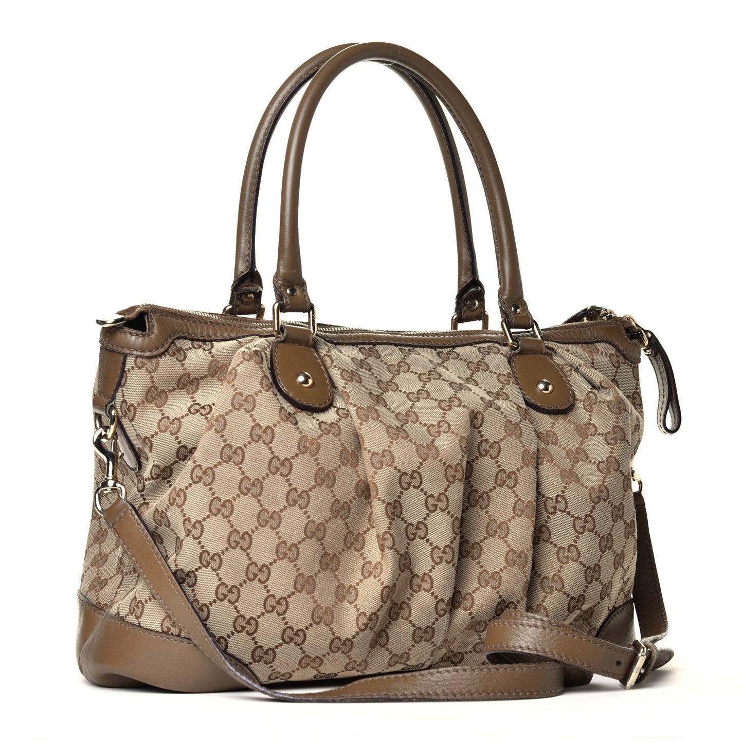 GG Monogram Large Sukey Top Handle Beige