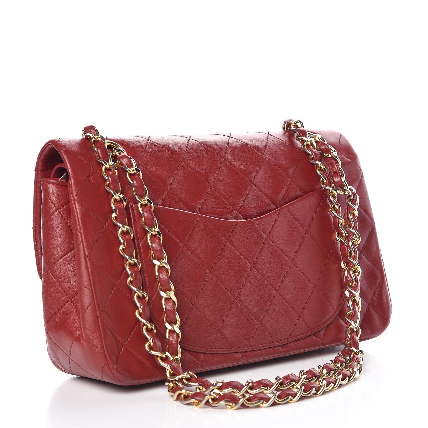 Lambskin Quilted Small Double Flap Red