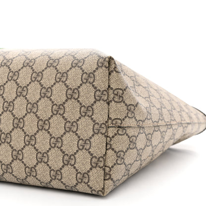 Gucci GG Supreme Monogram Textured Calfskin Web Medium Ophidia Shopping Tote Beige Ebony New Acero 10 of 13