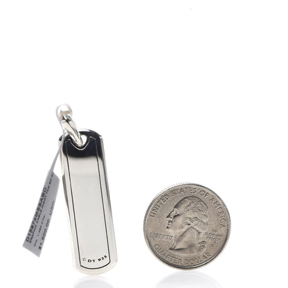 David Yurman Sterling Silver Black Diamond Mens Graphic Cable Ingot Tag Pendant 2 of 3