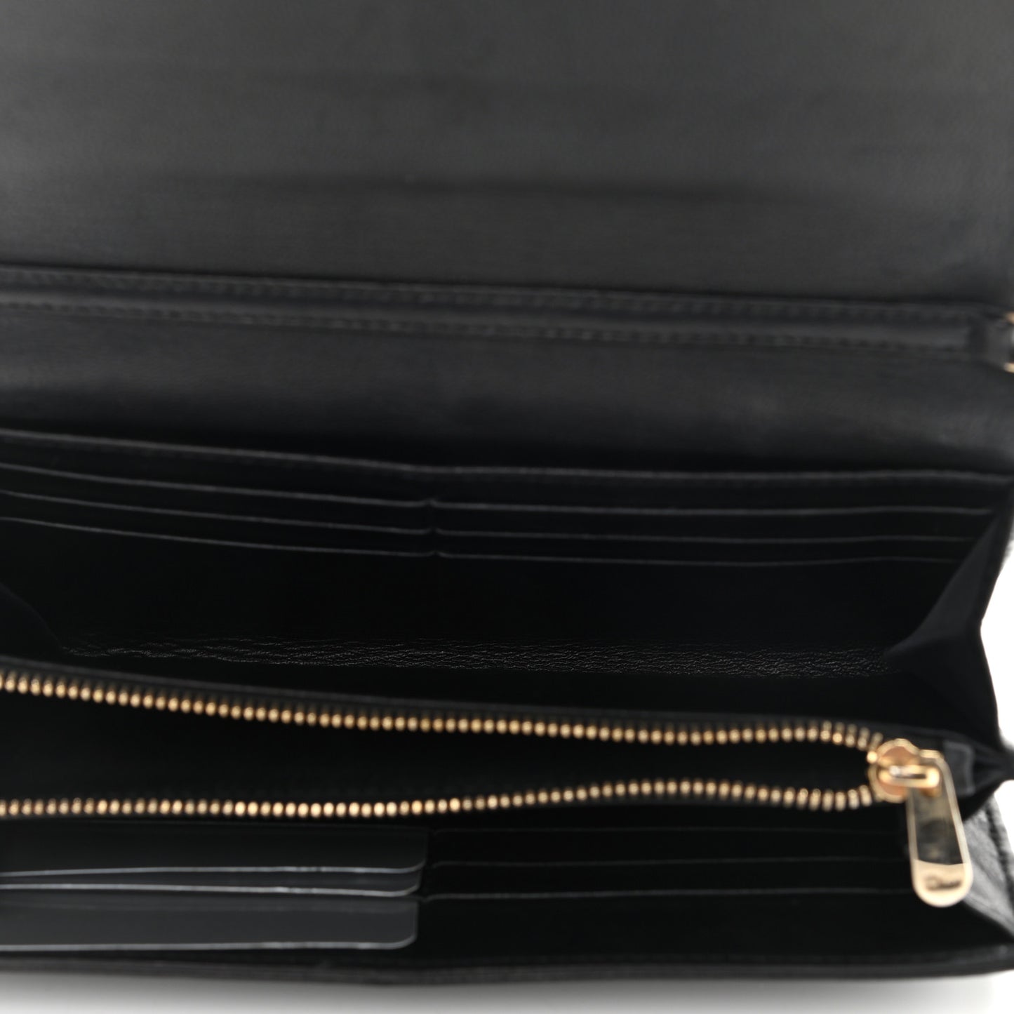 Grained Calfskin Diorama Wallet on Chain Pouch Black