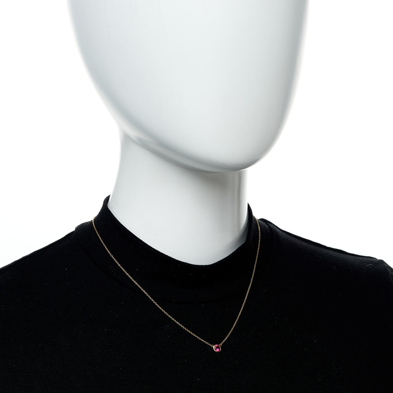 Tiffany 18K Yellow Gold Ruby Elsa Peretti Color By The Yard Pendant Necklace 2 of 6