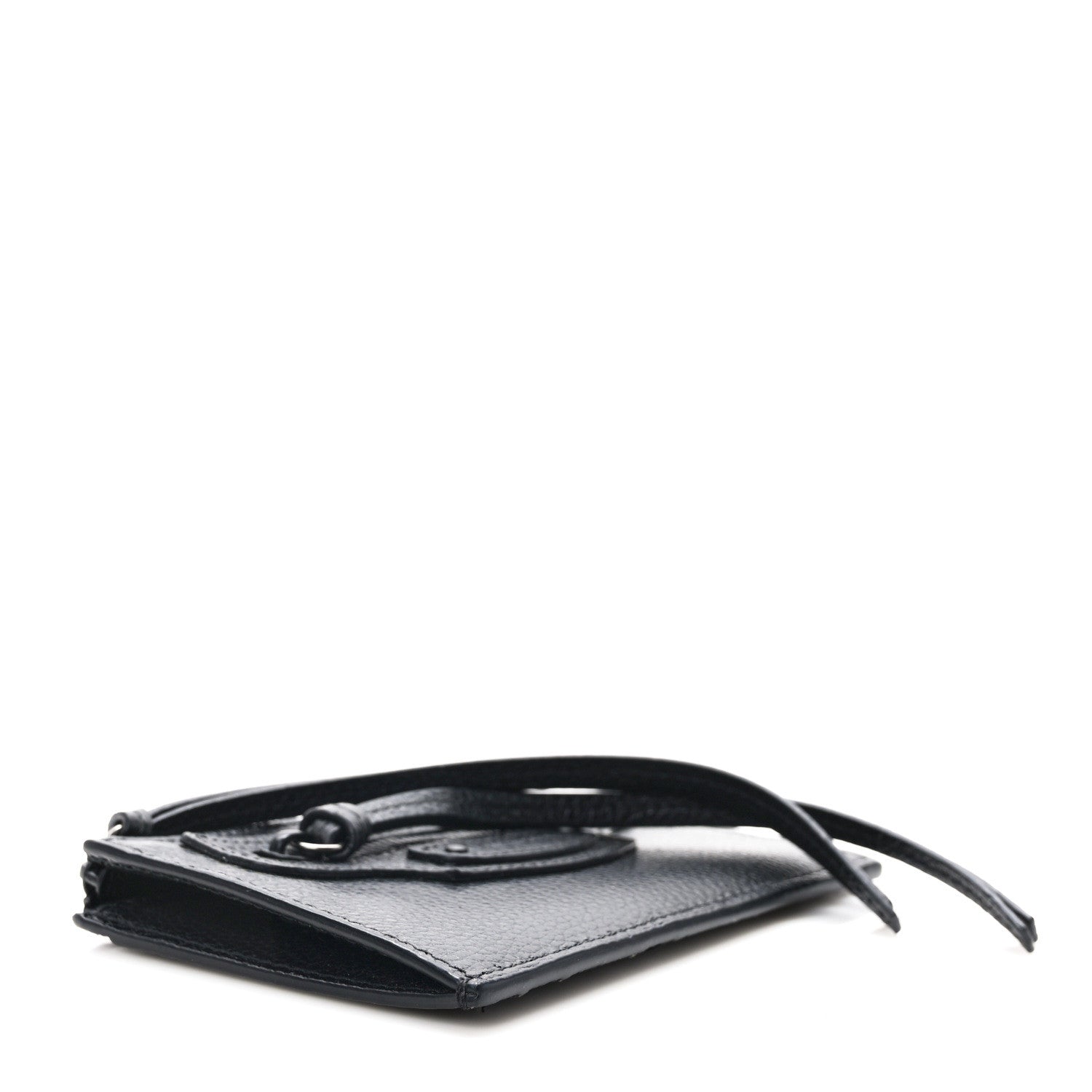 Balenciaga Grained Calfskin Monochrome Neo Classic Brass Hardware Long Coin Case Card Holder Black 4 of 8