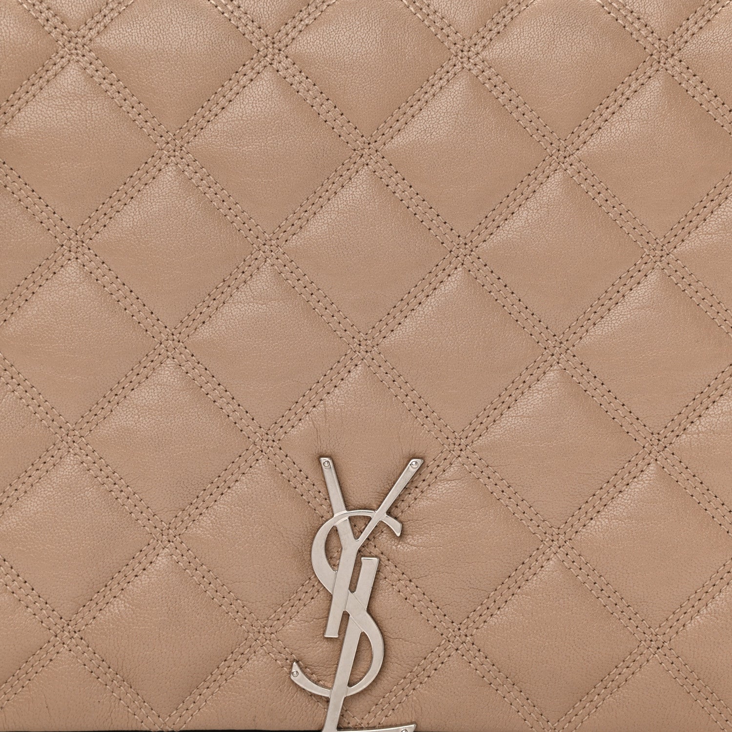 Saint Laurent Lambskin Quilted Small Becky Chain Bag Gold Sand 9 of 11