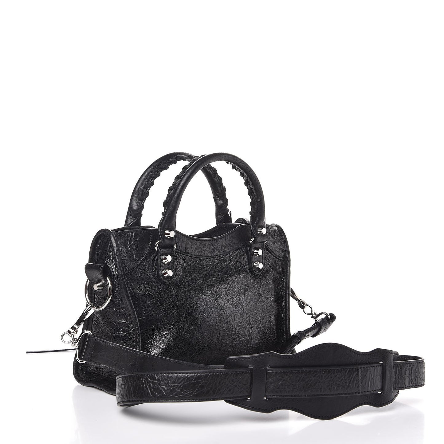 Agneau Classic Silver Hardware Mini City Black