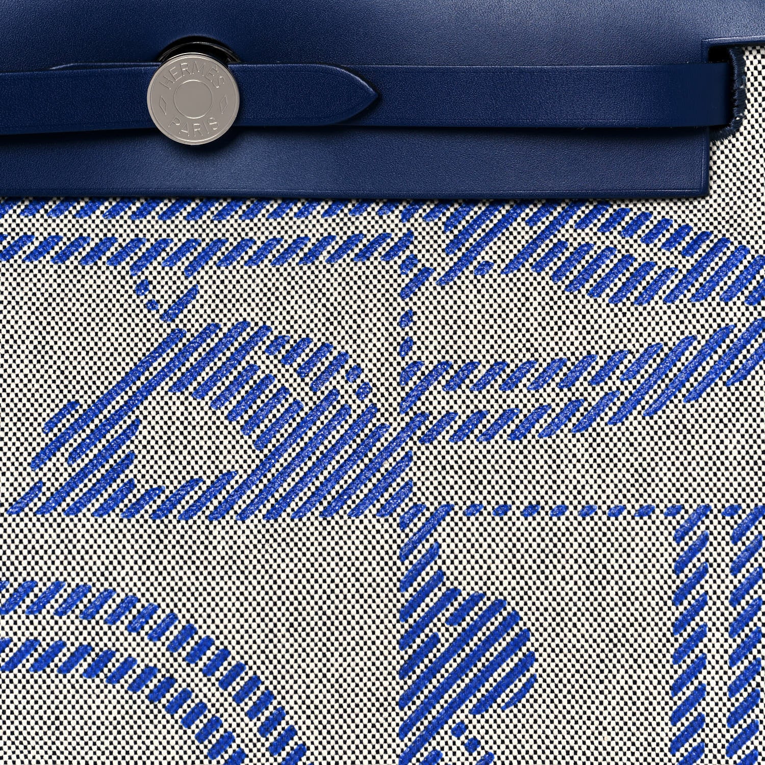 Hermes Vache Hunter Toile H Brides de Gala Herbag Zip Retourne 31 PM Bleu De France Ecru Black 8 of 13