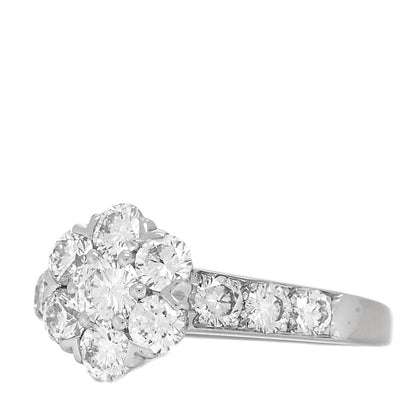 Van Cleef & Arpels 18K White Gold Diamond Large Fleurette Ring 49 4.75 4 of 7