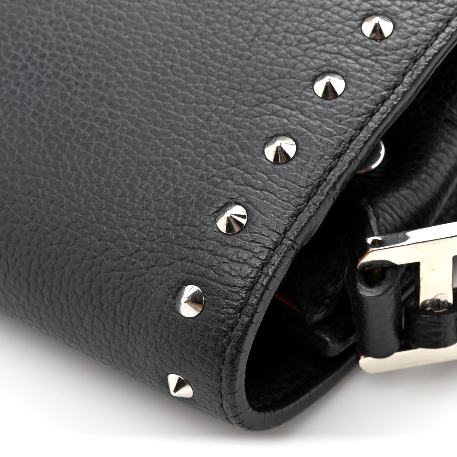 MCM Calfskin Patricia Studded Crossbody Bag Black 1862960
