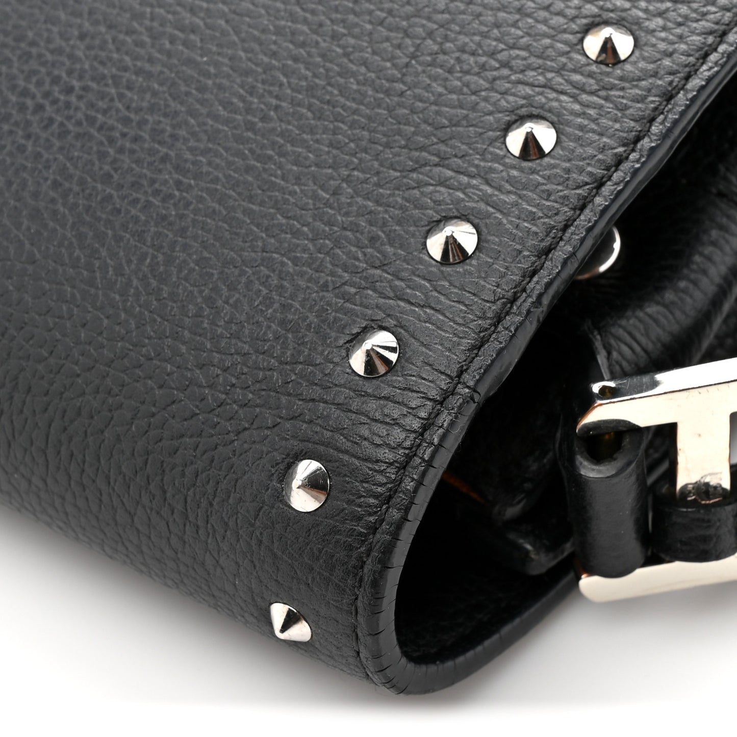 Calfskin Patricia Studded Crossbody Bag Black