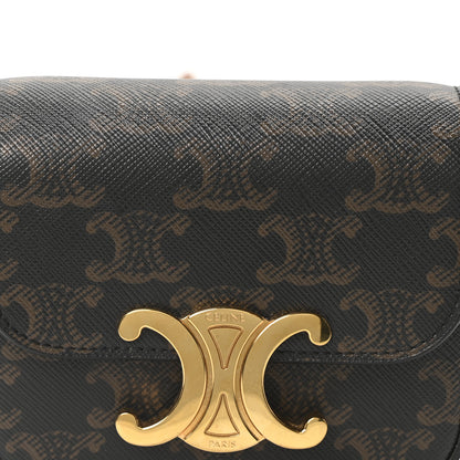 Celine Triomphe Canvas Calfskin Mini Triomphe Tan 8 of 10