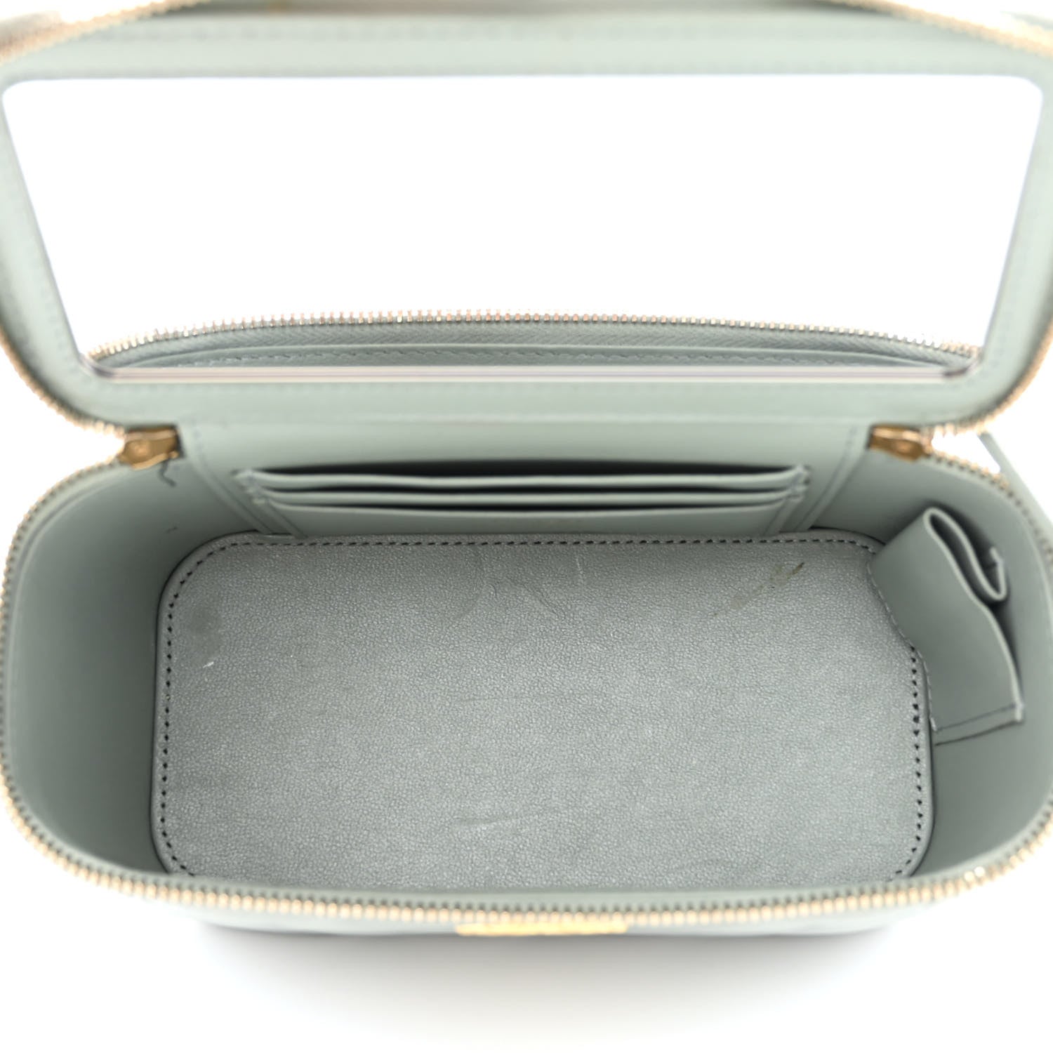 Chanel Metallic Lambskin Quilted Small CC Dynasty Vanity Case With Chain Grey 5 of 14