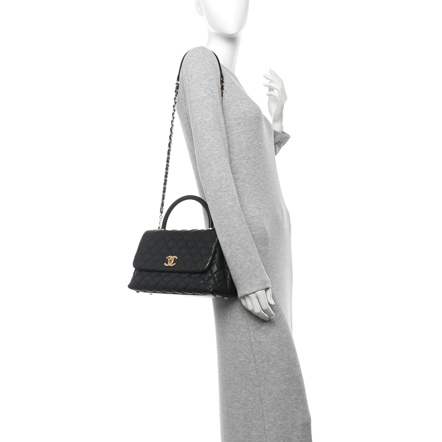 Chanel Caviar Quilted Small Coco Handle Flap Black 2 of 10
