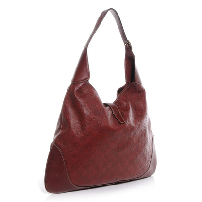Gucci Guccissima Large Jackie O Bouvier Hobo Dark Red 3 of 8