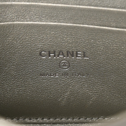 Chanel Lambskin Quilted Chain Top Handle Phone Holder With Chain Silver 6 of 14