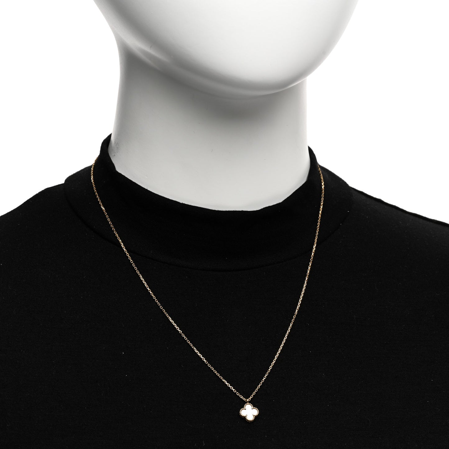 VAN CLEEF & ARPELS 18K Yellow Gold Mother of Pearl Sweet Alhambra Pendant Necklace