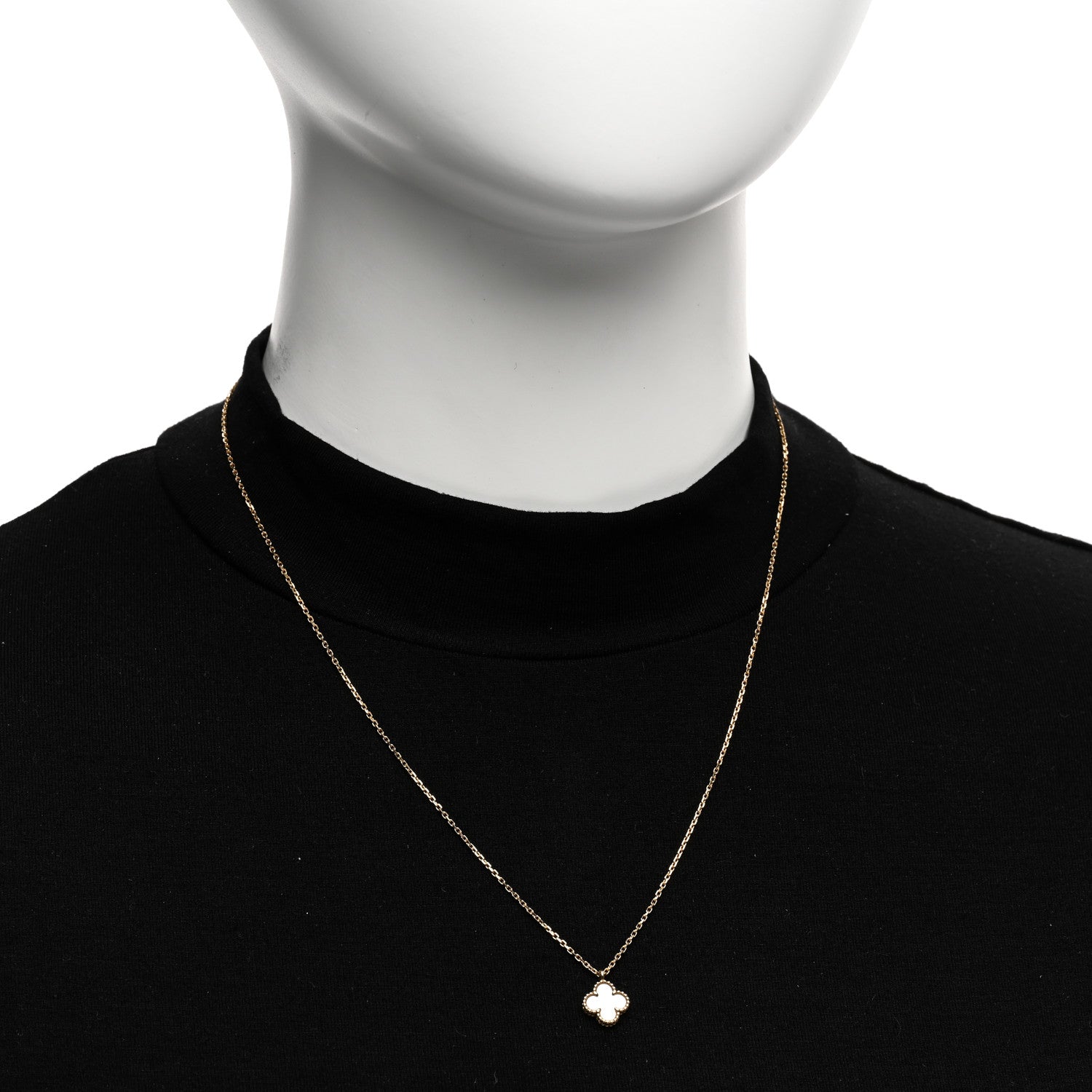 Van Cleef & Arpels VAN CLEEF & ARPELS 18K Yellow Gold Mother of Pearl Sweet Alhambra Pendant Necklace 2 of 5