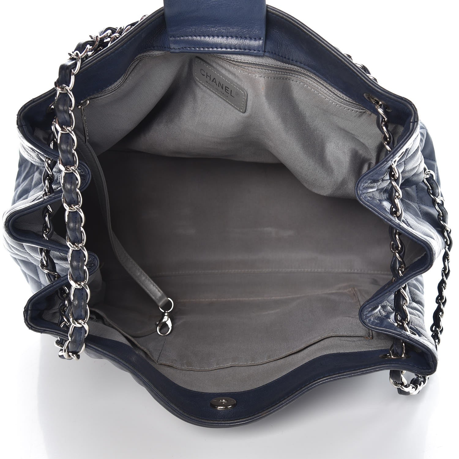 Chanel Calfskin Coco Bengal Open Accordion Tote Blue 5 of 15