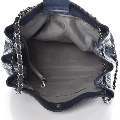 Chanel Calfskin Coco Bengal Open Accordion Tote Blue 5 of 15