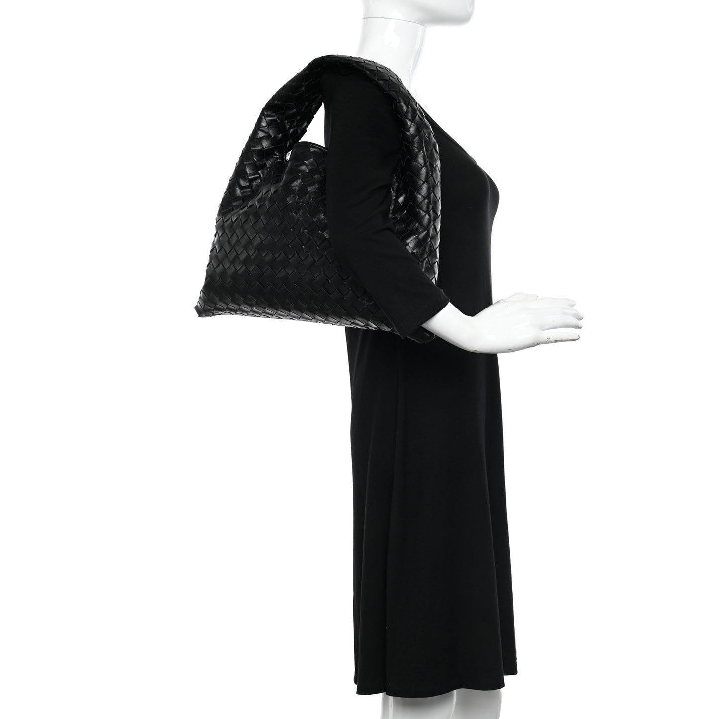 Calfskin Intrecciato Small Hop Black