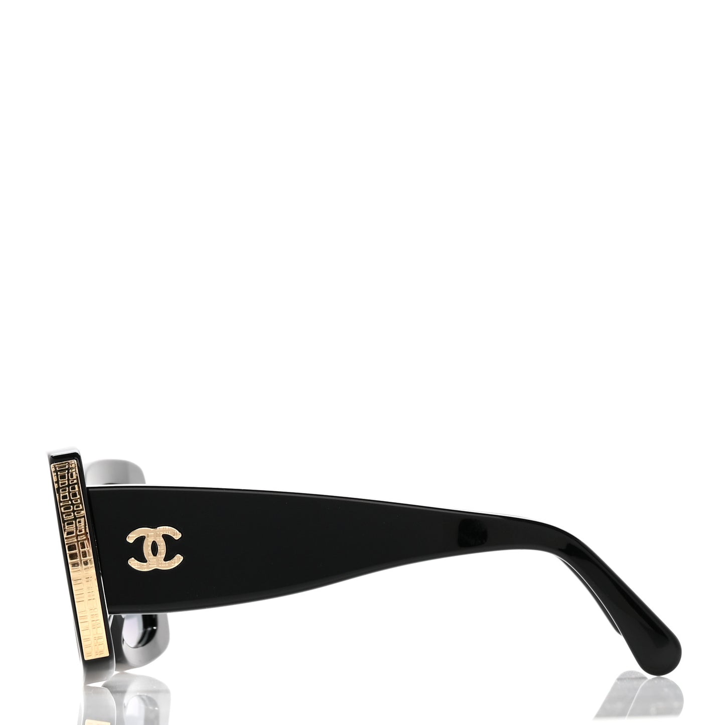 Acetate Rectangle Sunglasses 5435-A Black