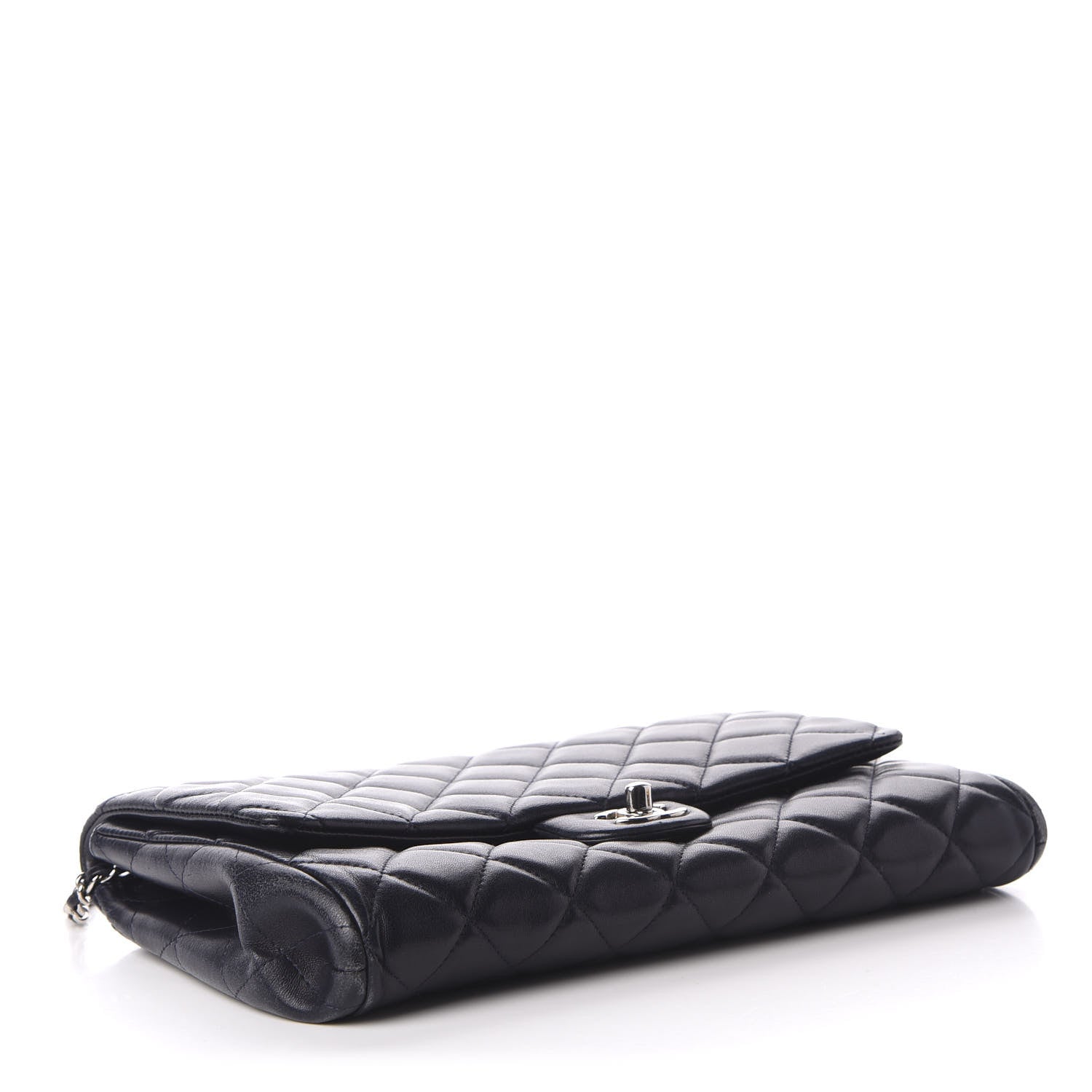 Chanel Lambskin Quilted Clutch With Chain Flap Navy 4 of 11