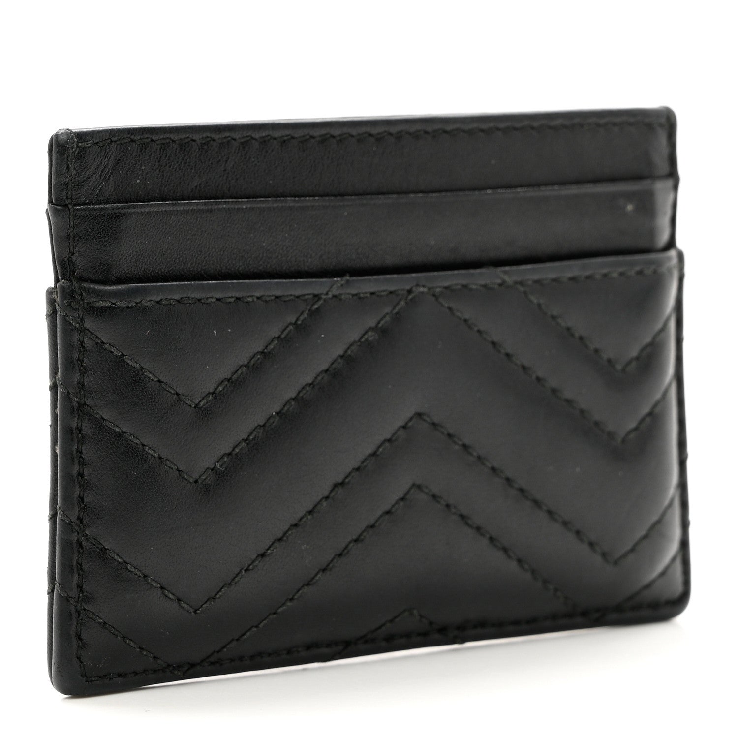 Gucci Calfskin Matelasse GG Marmont Card Holder Black 3 of 6