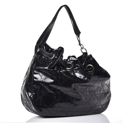 Christian Dior Vinyl Cannage Drawstring Tote Black 3 of 13