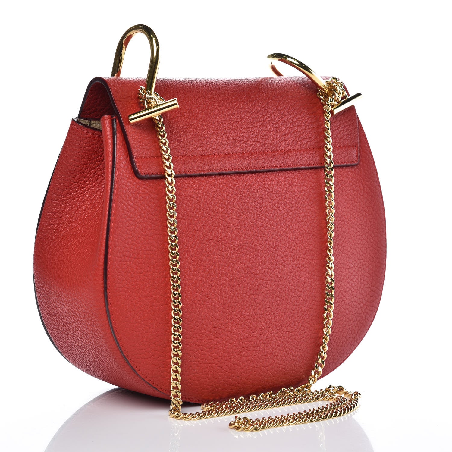 Chloe Grained Lambskin Drew Shoulder Bag Plaid Red 3 of 7