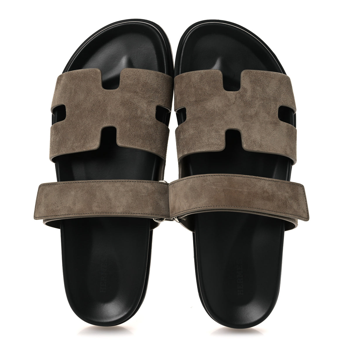 Hermes Suede Goatskin Mens Chypre Sandals 45 Beige Argile 2 of 12