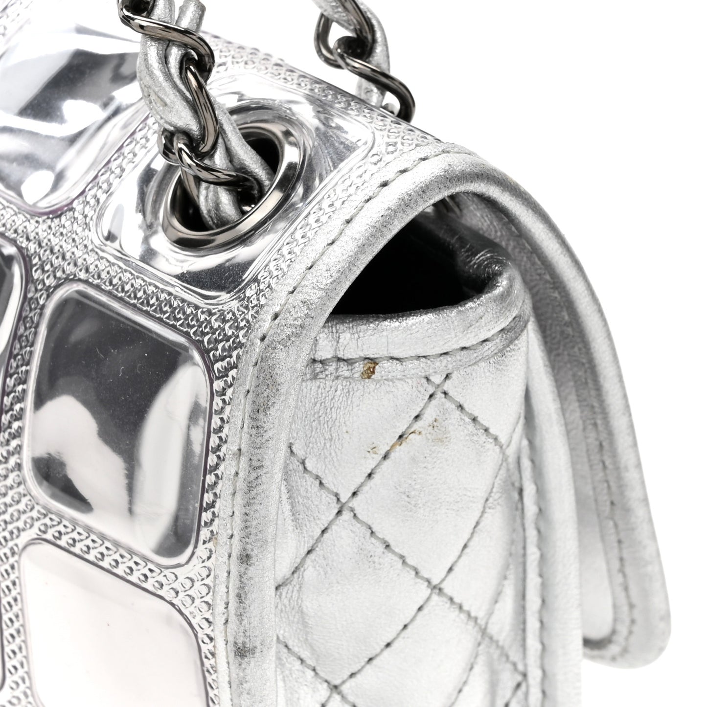 Vinyl Large Ice Cube Flap Silver