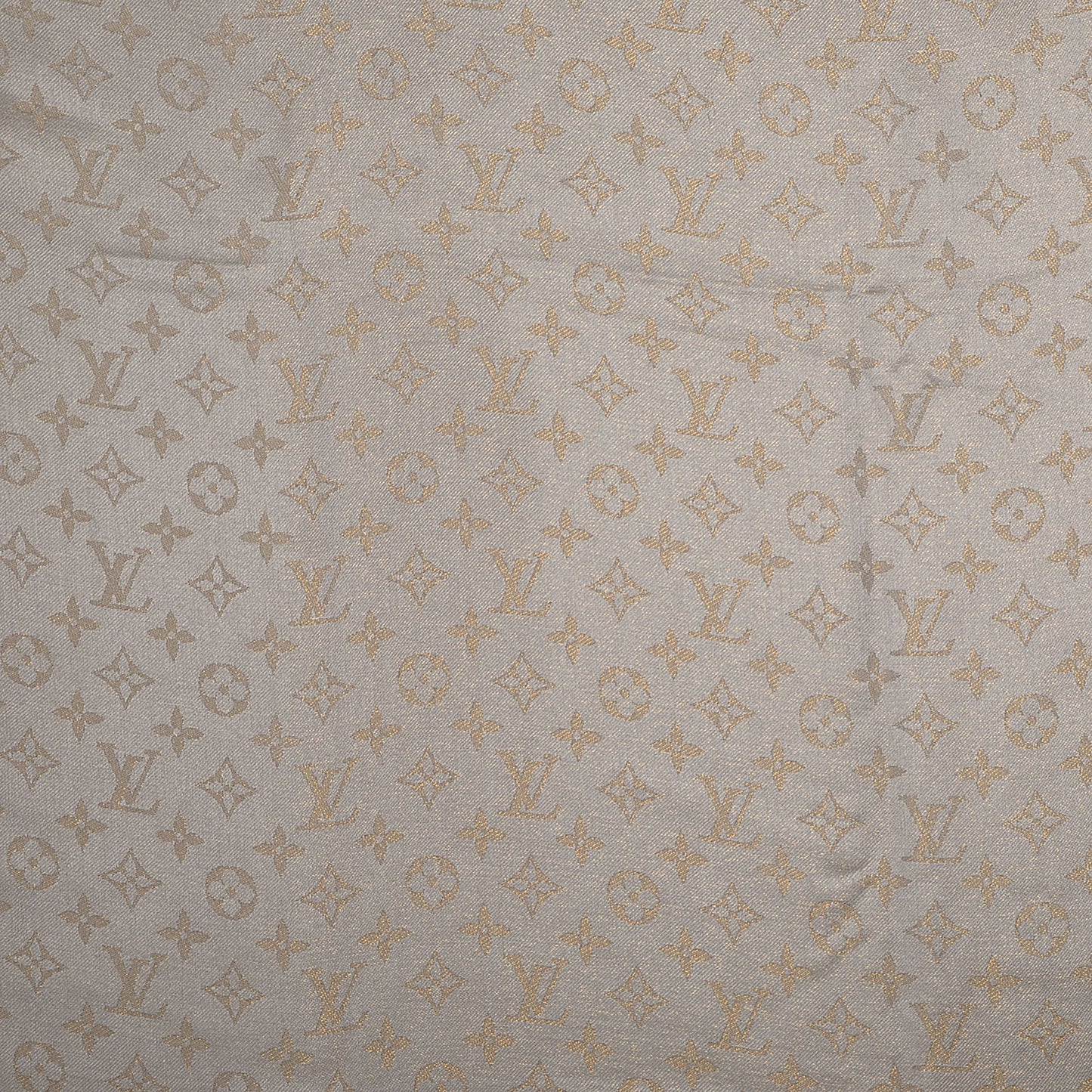 Monogram Silk Wool Shine Shawl Beige