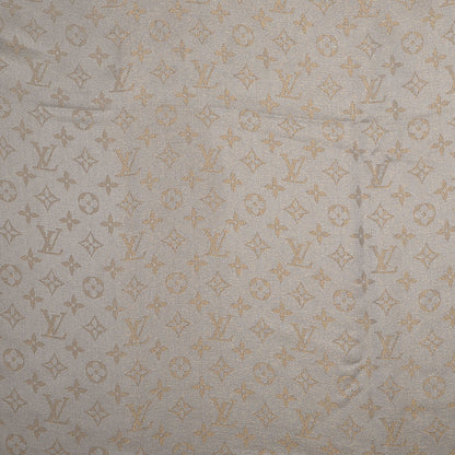 Louis Vuitton Monogram Silk Wool Shine Shawl Beige 1 of 5