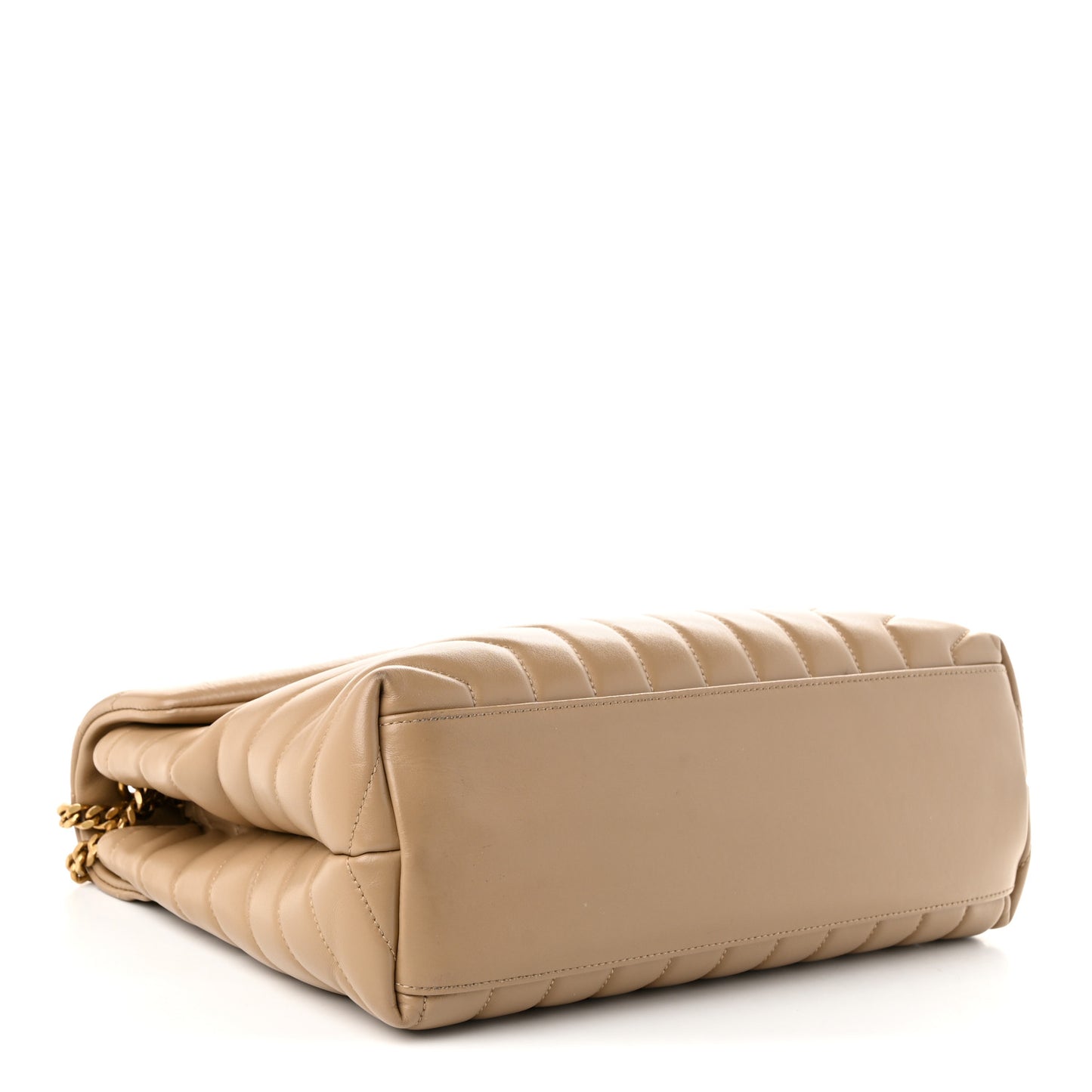 Calfskin Y Quilted Monogram Medium Loulou Chain Satchel Dark Latte
