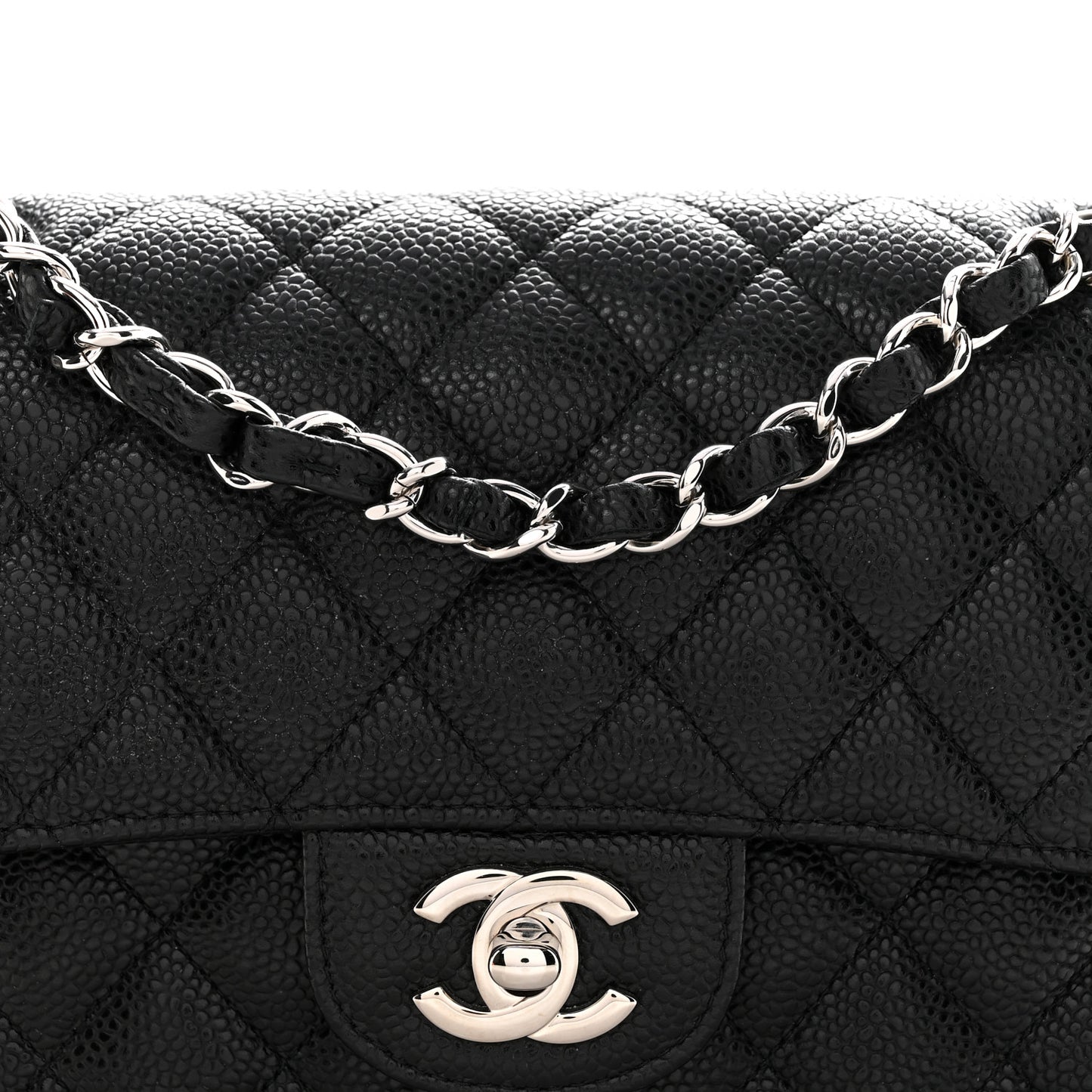 Caviar Quilted Small Double Flap Black