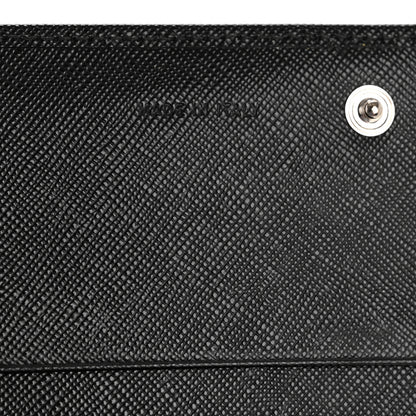 Prada Saffiano Triangle Continental Flap Wallet Black 7 of 12