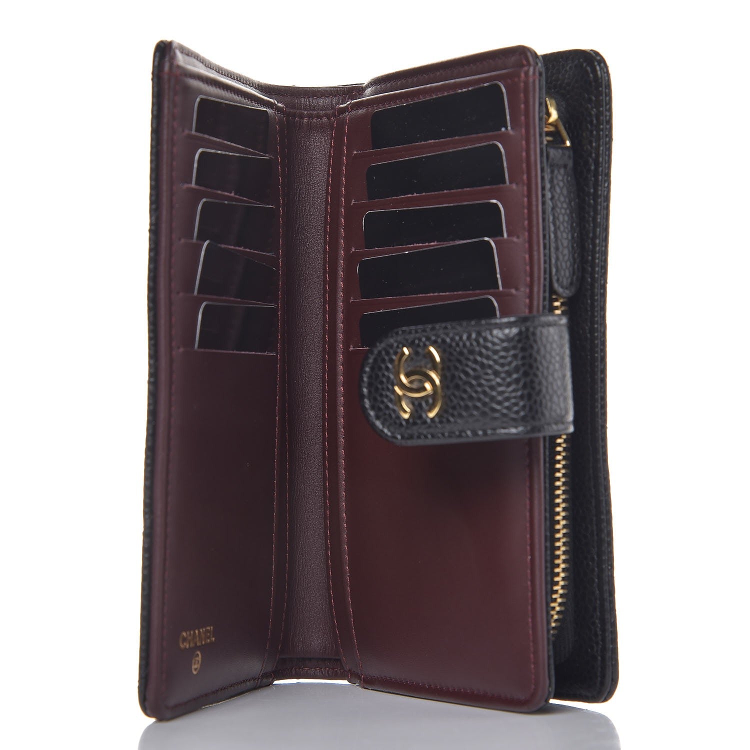 Chanel Caviar Quilted Zipped Pocket Wallet Black 5 of 9