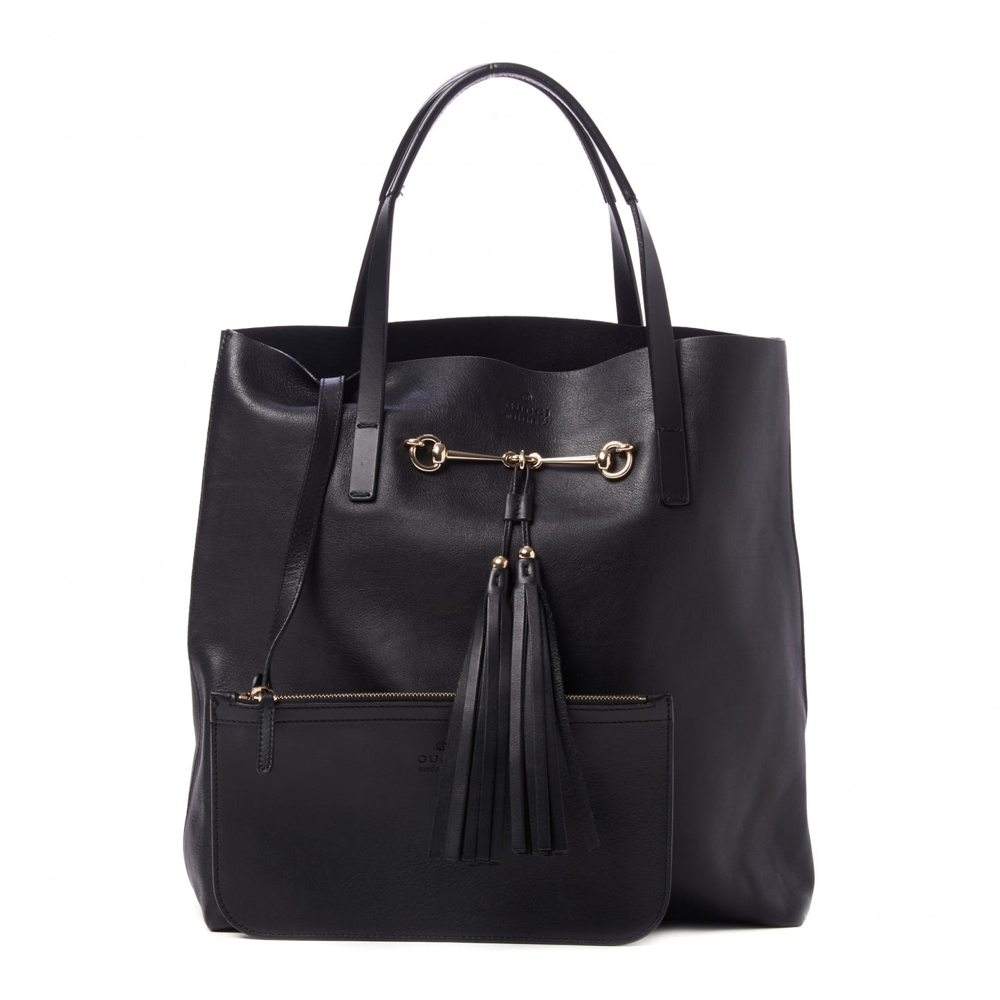 Calfskin Park Avenue Horsebit Small Tote Black