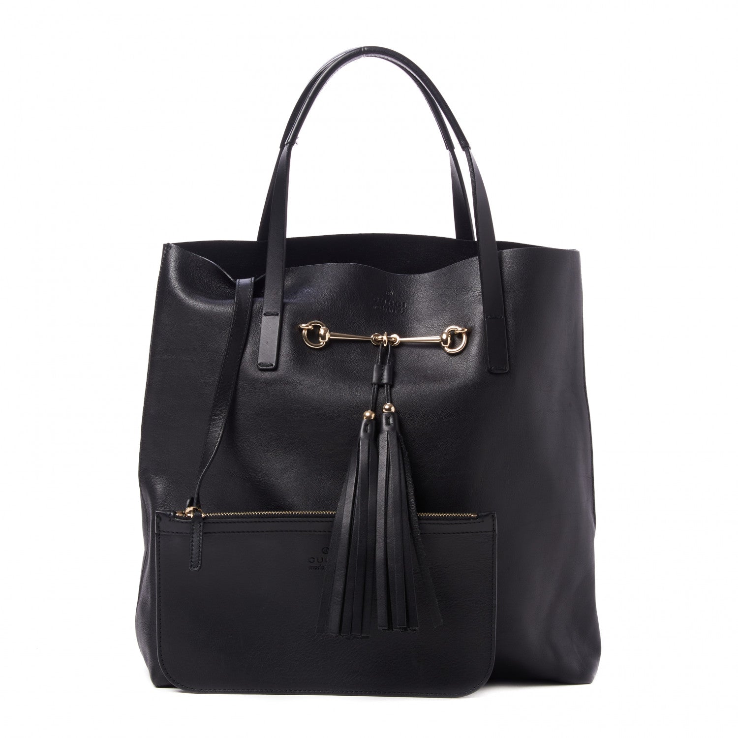 Gucci Calfskin Park Avenue Horsebit Small Tote Black 1 of 8
