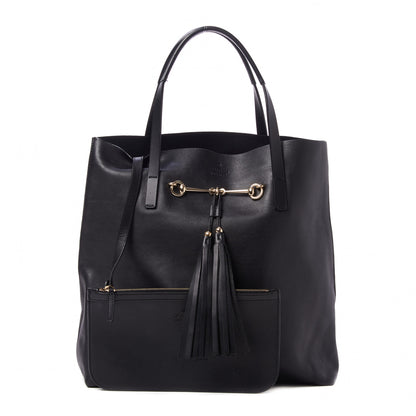 Gucci Calfskin Park Avenue Horsebit Small Tote Black 1 of 8