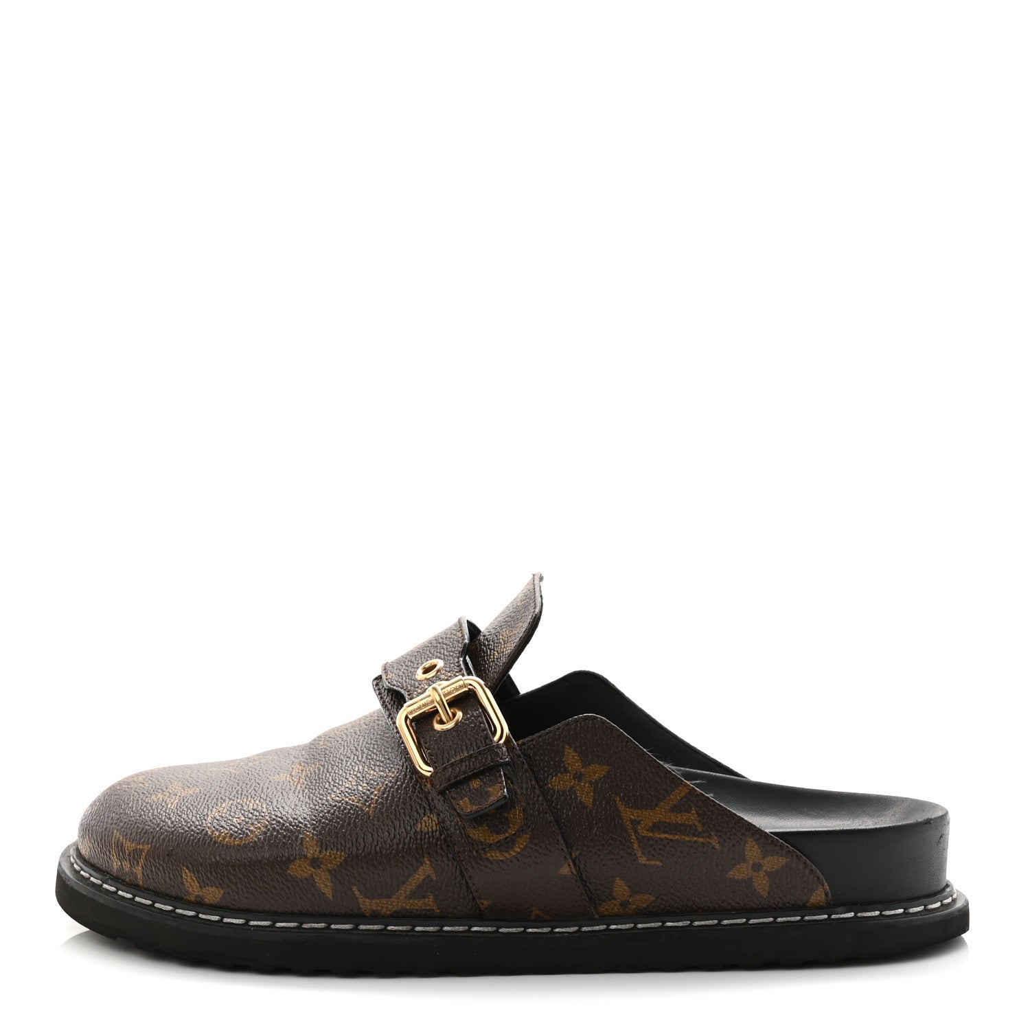 Louis Vuitton Patent Monogram Womens Cosy Flat Comfort Clog Mules 38.5 Brown 1 of 12