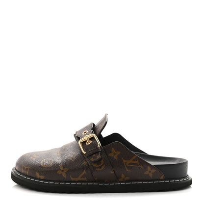 Louis Vuitton Patent Monogram Womens Cosy Flat Comfort Clog Mules 38.5 Brown 1 of 12