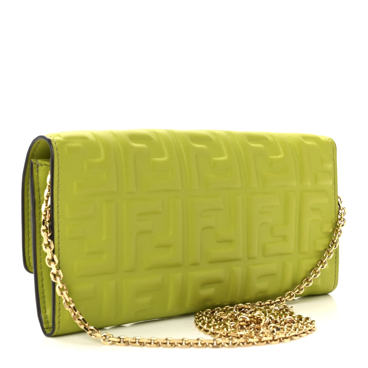Nappa Matisse FF Embossed Continental Wallet On Chain Wasabi