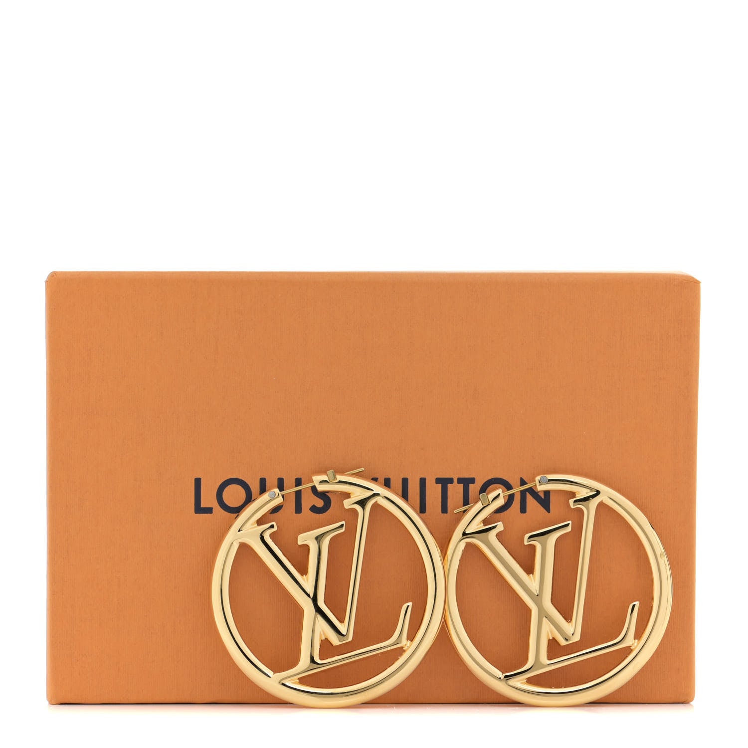 Louis Vuitton Metal Louise Hoop Earrings Gold 6 of 6